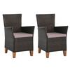 Day and Night - Day and Night Garden Chairs with Cushions 2 Units Brown Synthetic Rattan