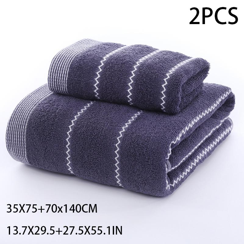 70x140cm pure Cotton Absorbent Large Size bath towelStriped Solid Color Soft Comfortable adult Bathroom Towel Towel Hotel Towel