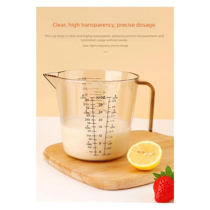 Plastic Measuring Cup With Ergonomic Handle Kitchen Measuring Tool For Precise Baking Cooking And Kitchen Use