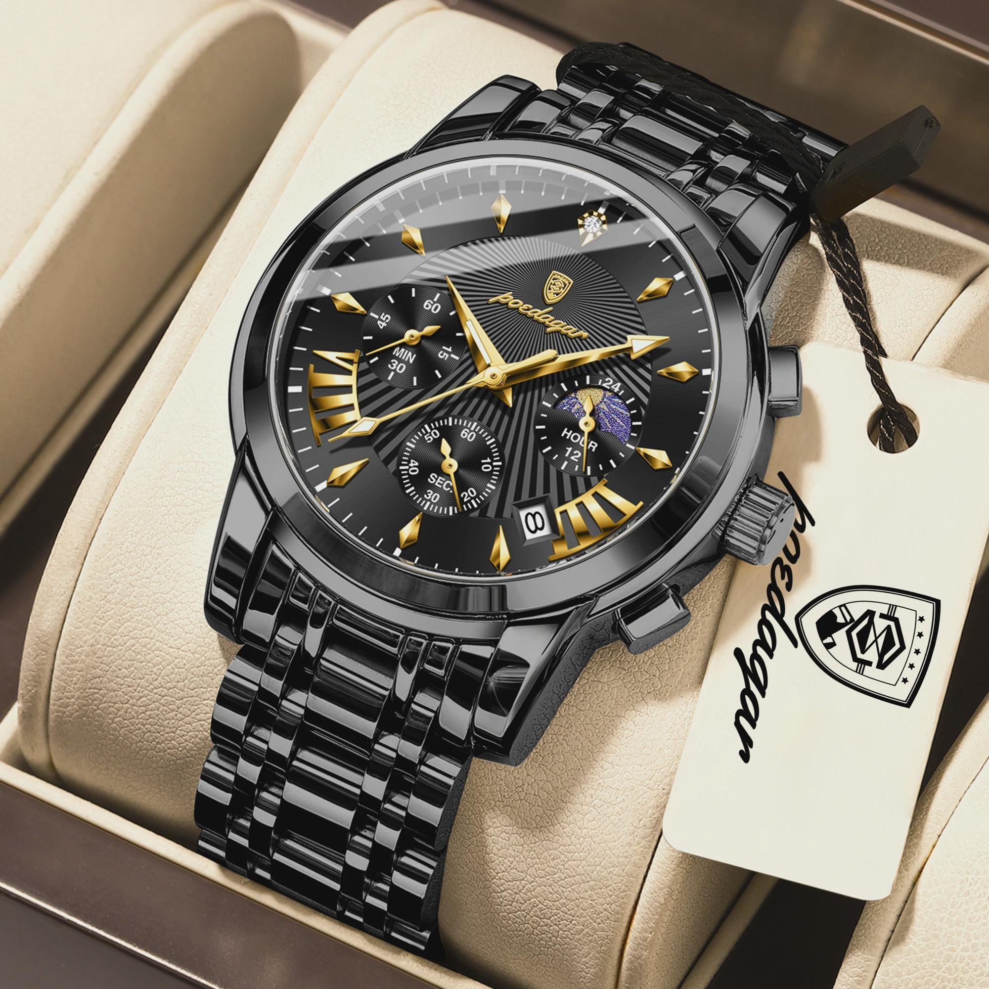 

Business Men Watches Waterproof Luminous Date Chronograph Fashion Man Watch Stainless Steel Men s Quartz Watches