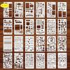 20Pcs Craft PET Paper Reusable Journal Stencils Scrapbooking Diary Drawing Templates Kit with Doodle Patterns for Gifts