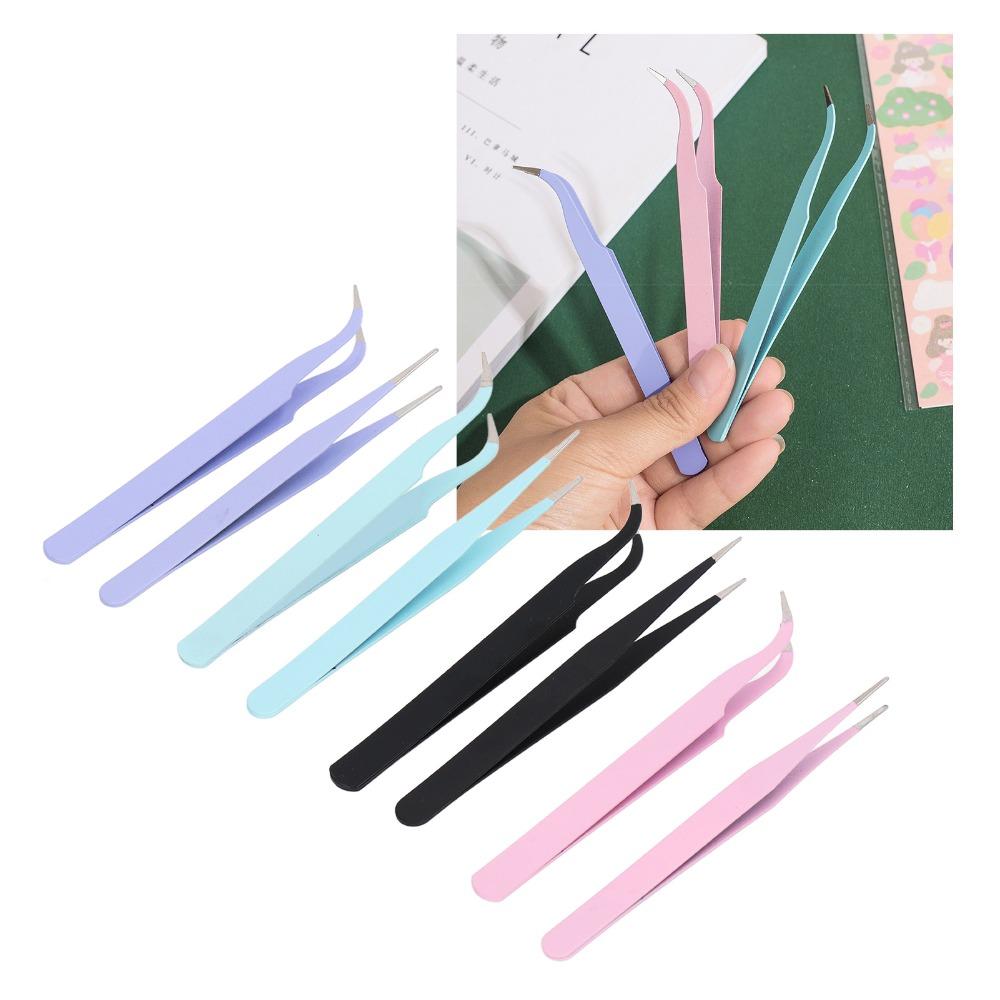 8pcs Protective Cover Tape Tweezer Thickened Handle Precision Tweezers Set Lash Extensions