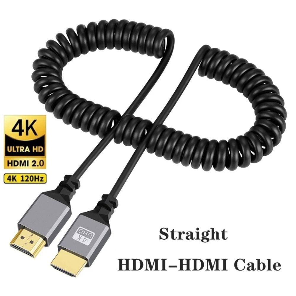 

4K 60HZ Micro Mini HDMI TO HDMI Spiral Cable 0.5-2.4M Male to Male Plug Cable 3