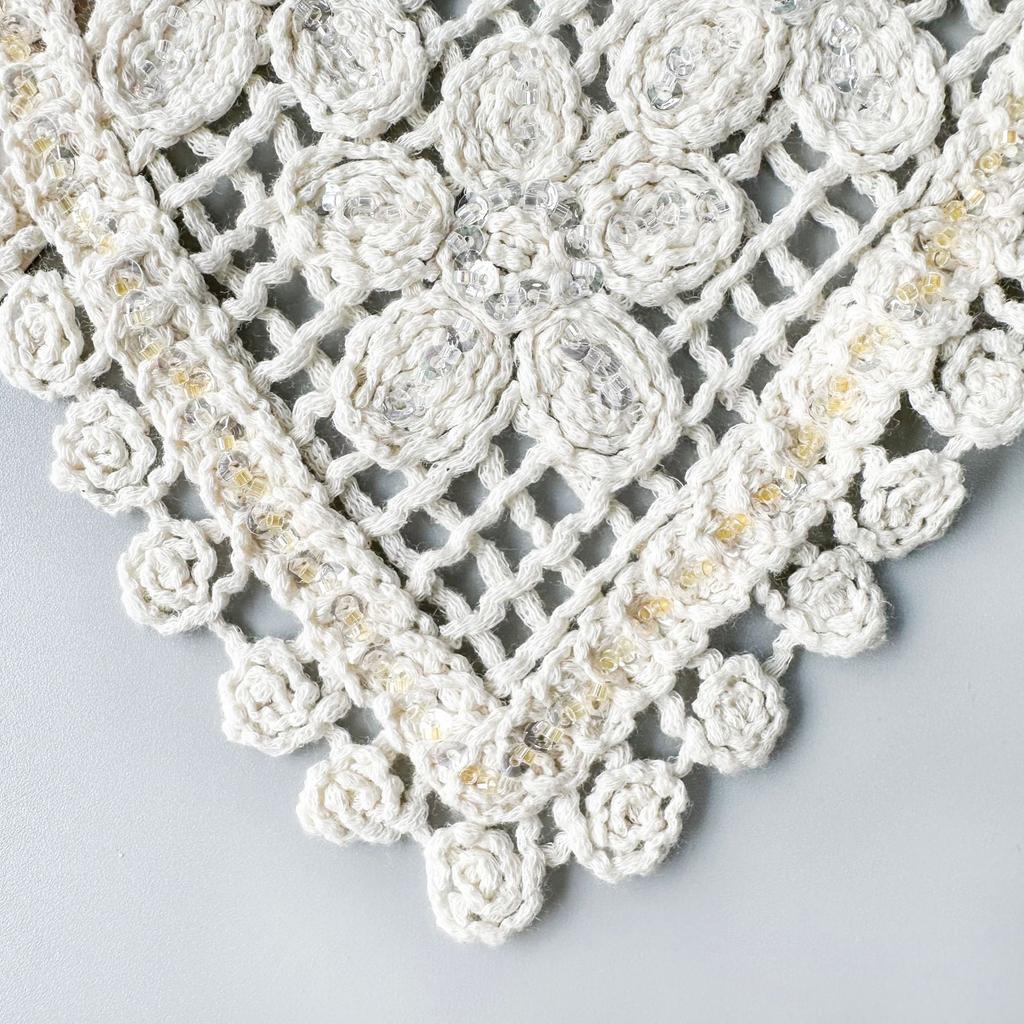 Apricot Heart-Shaped Hollow Cotton Thread Woven Sequins Embellishment Cloth Sticker Clothing Top T-Shirt Dress Decorative Accessories