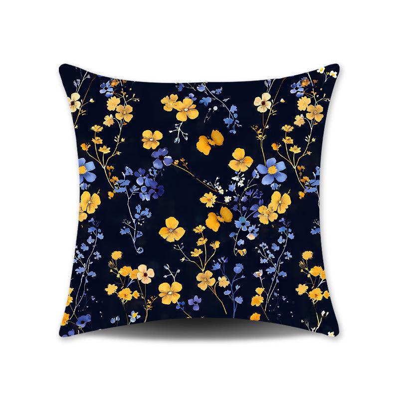 Natural Floral Print Throw Pillow Cover - Spring Design for Sofa, Bedroom, or Gift