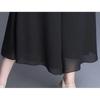 Black Skirt Women's Summer Dress Mid-length Culottes Pleated High Waist Eight-point Wide-leg Pants Skirt