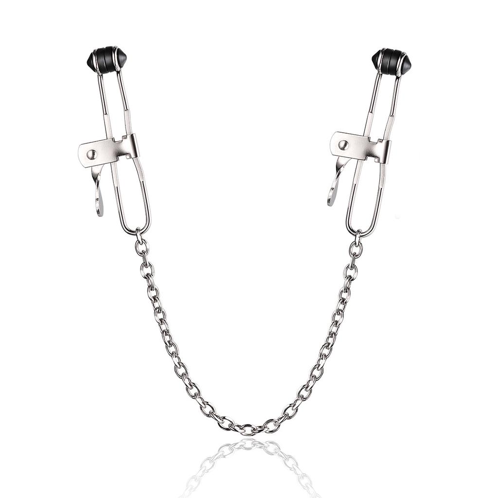 Adjustable Silver Metal Nipple Clamps Non-Piercing Waterproof SM Sex Toy Decorative Adult Toy