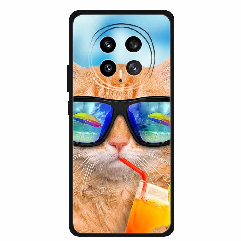 For Honor Magic8 5G 2025 Phone Case 6.58" Tiger Lion Cats Soft TPU Black Silicone Back Cover For Honor Magic 8 Fundas Shockproof