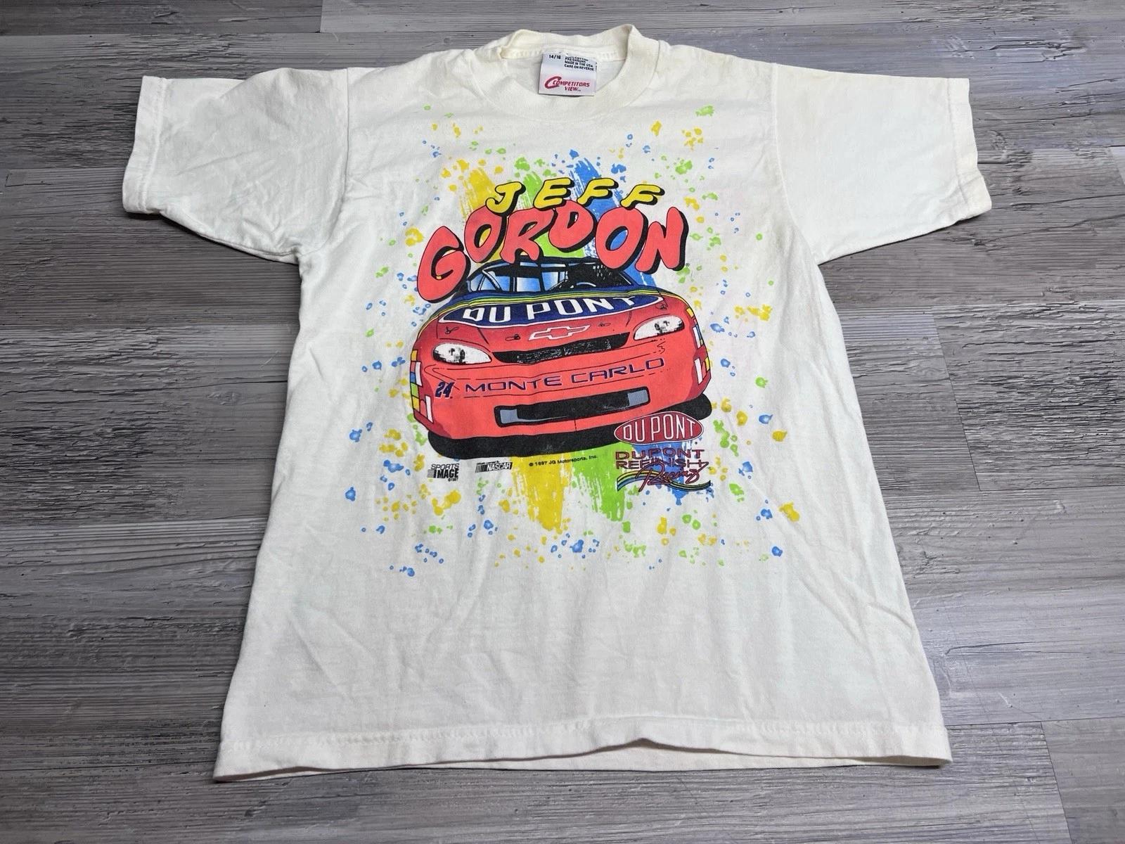 

Vintage Jeff Gordon NASCAR T-Shirt Graphic Racing Youth XL 1997 Fits Adult Small S
