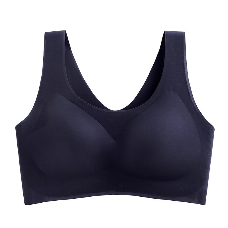 Big Breasts Show Small Gathering Ice Silk Beautiful Vest Bra Seamless Sports Bra Breathable and Small Without Steel Ring