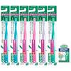 GUM Dental Toothbrush #191 3-Row Ultra Compact Head Regular Soft Bristles 6-Pack + Bonus Included Bulk Purchase Color cannot be selected