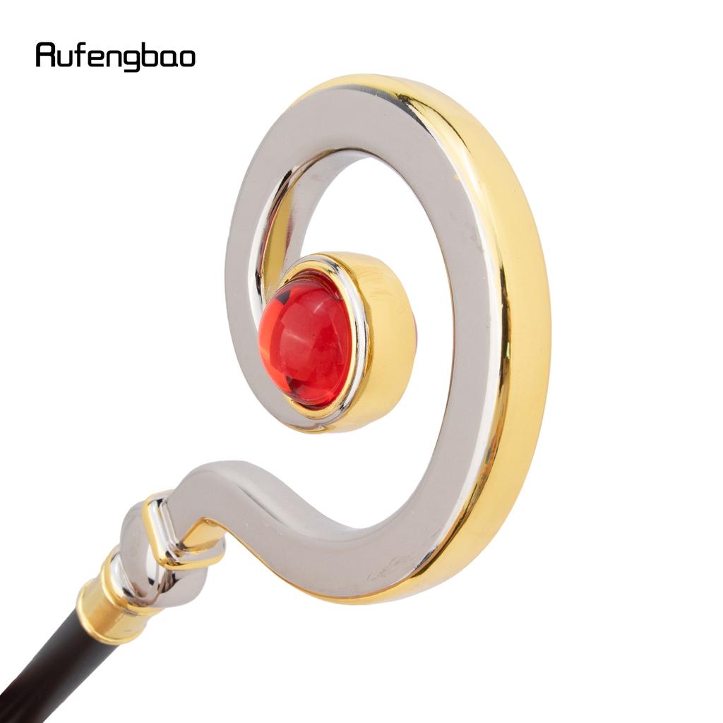 Golden White Hanger Red Diamond Fashion Stick Decorative Cane Elegant Fashion Cane Cosplay Alloy Crosier Vintage Stick 93cm