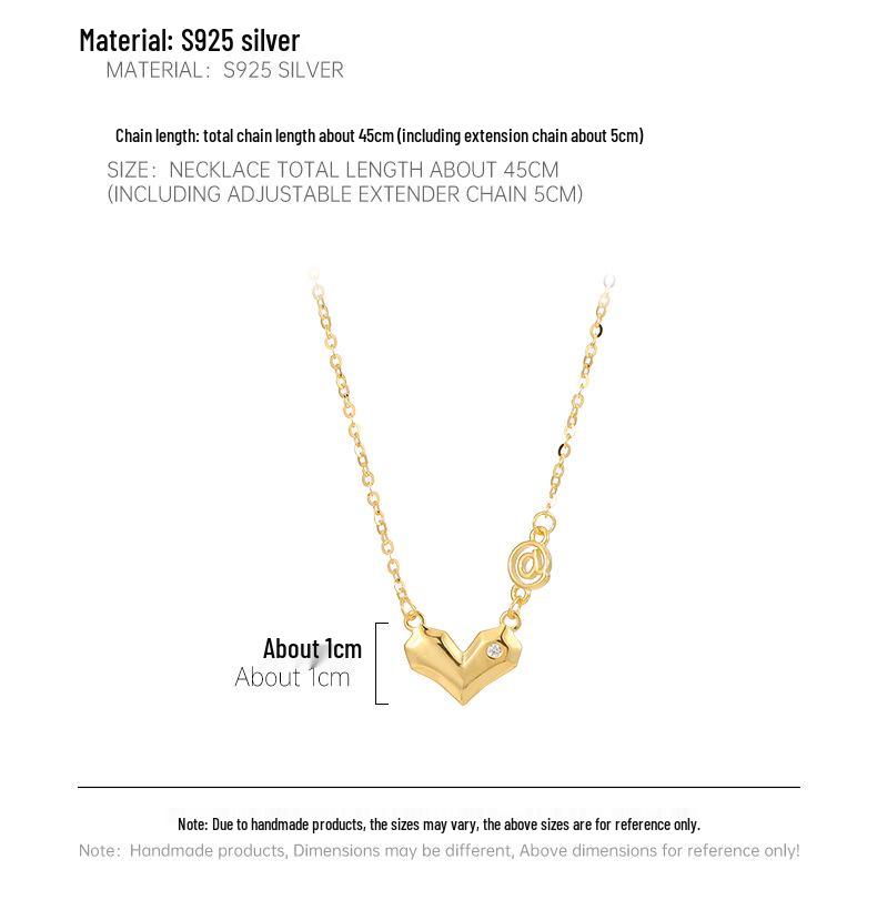 Banyan Tree Silver Letter Love Necklace: 3D Heart Clavicle Chain for Women