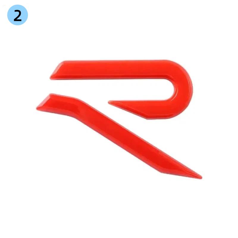 1Pcs ABS R Emblem Side Body Fender Stickers Decorative Accessories For V-V V R M-agotan P-olo G-olf L-avida T-haru Rline P-assat