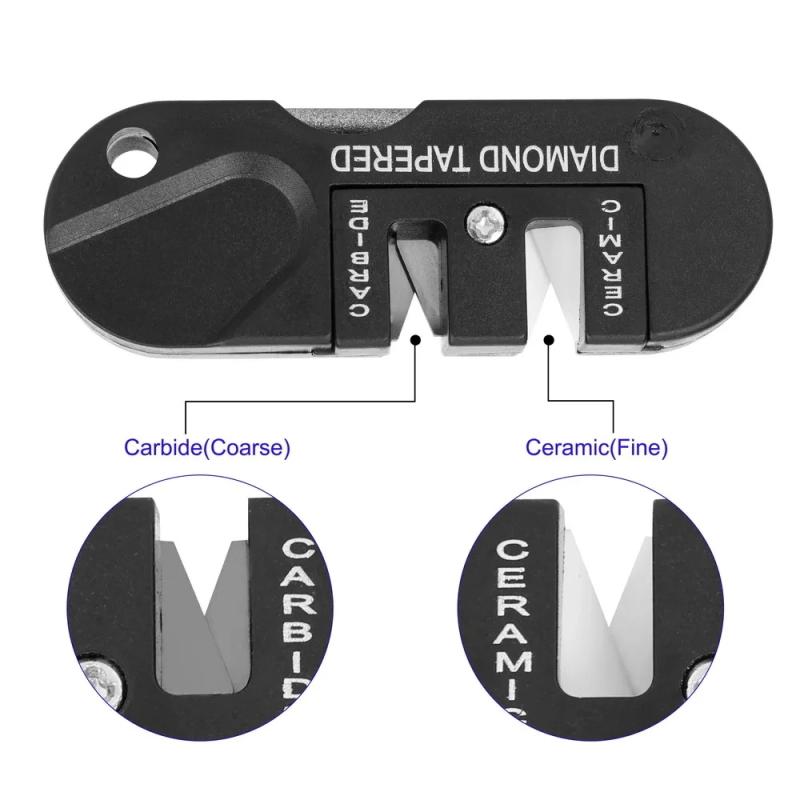 

4 In 1 Outdoor Mini Portable Tungsten Ceramic Carbide Knife Whetstone Sharpener Multifunctional Camp Tools A