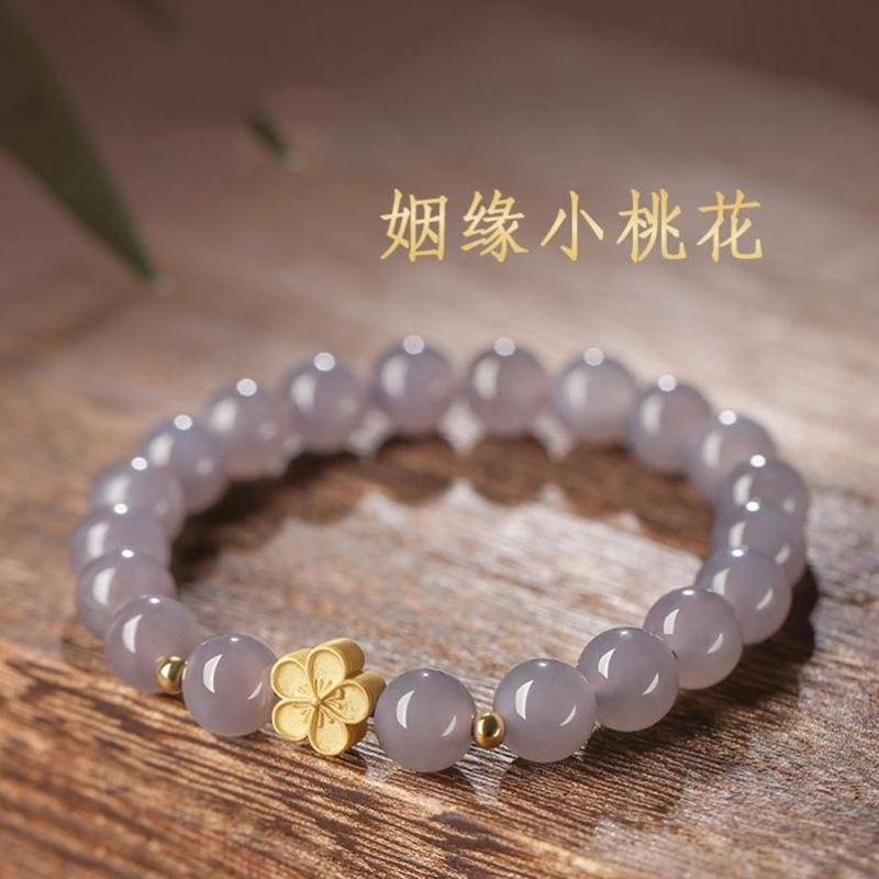 Glass bead lotus lotus pod bracelet women's niche light luxury high-end bracelet fashion versatile simple jewelry