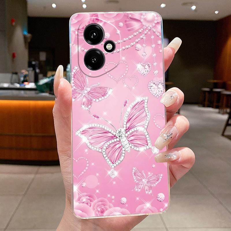 For Honor 400 5G Global Case DNY-NX9 Clear Soft TPU Silicone Butterfly Flower Cover For Huawei Honor400 Pro 5G Phone Shell Funda