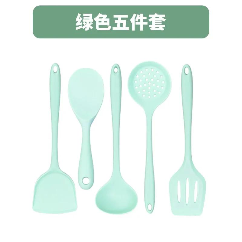 Kitchen Accessories Cooking Kitchen Set Cookware Sets, 5pcs Set Food Grade Silicone Spatula, Kitchen Slotted Spoon, Rice Spoon