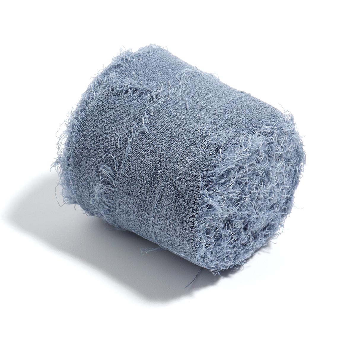 

5 м/рулон 4 см Лента из сатина, шифона и шелка с необработанным краем ручной работы для DIY бантов, упаковки подарков, букетов, украшения для вечеринок и Рождества Width 4cm x 5m