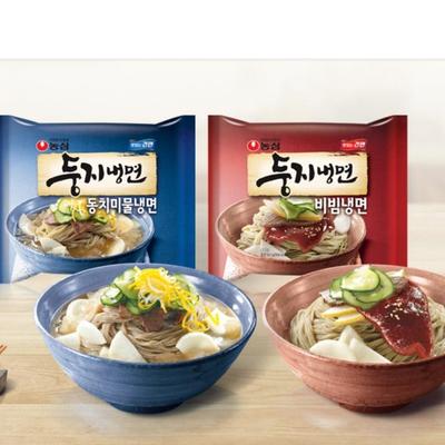 Nongshim Naengmyeon Dongchimi Mul / Bibim naengmyeon (1 Packung 161g * 4 Stück) , Koreanisches Ramen