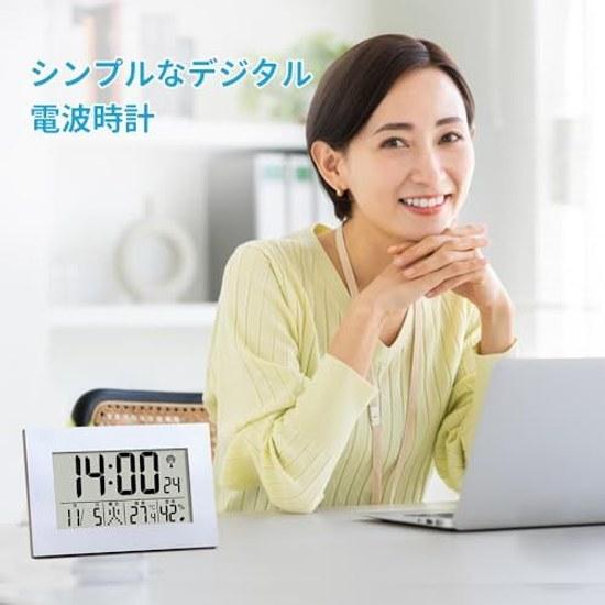 Alarm Clock Radio-controlled Temperature Humidity Meter Digital Wall Calendar Date Day Display Suitable Bedroom Tabletop Compatible AA Batteries Body