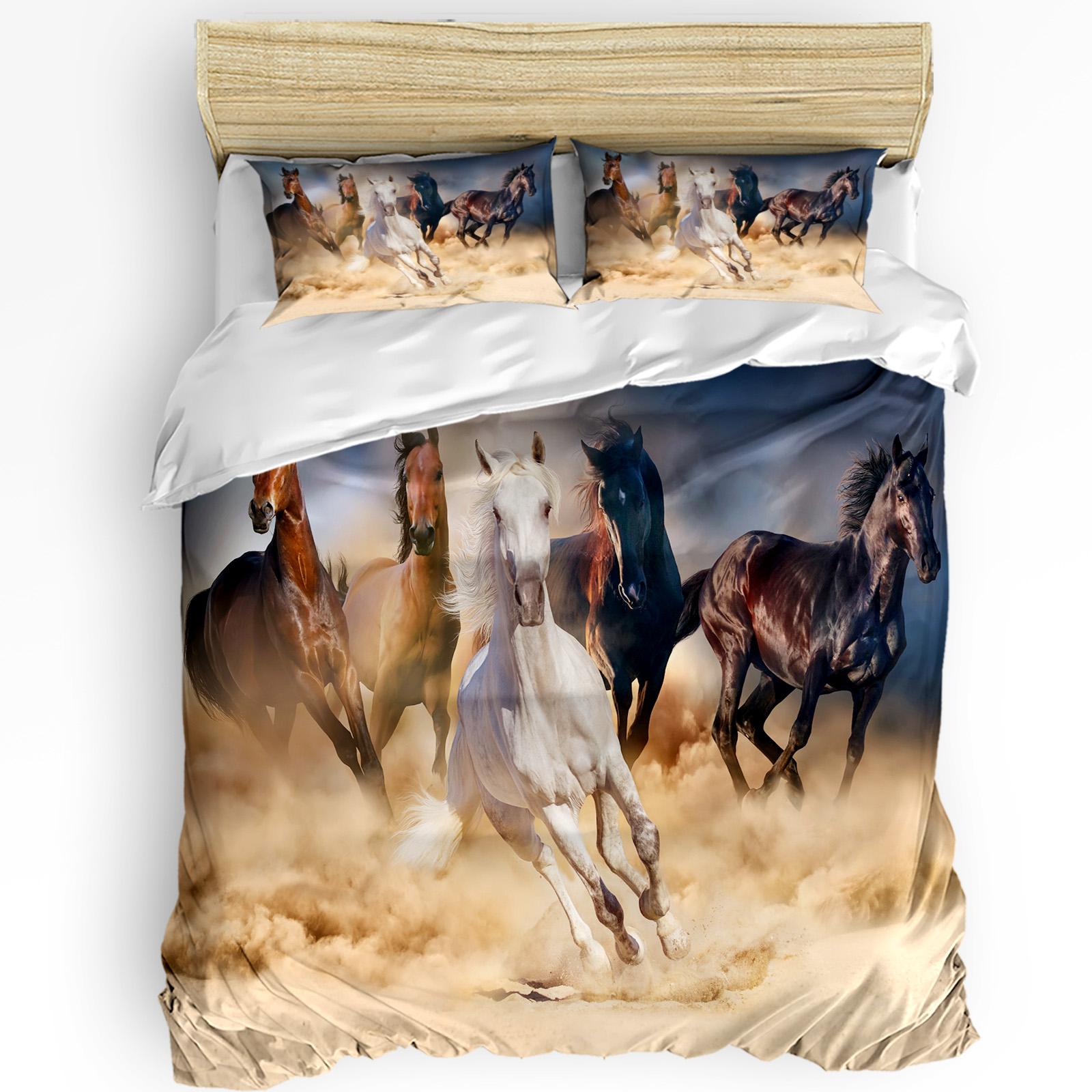 

Durable Comfortable Horses For Bedroom Bed Home Palomino Horse In Sand Desert With Long Blond Male Quilt Comforter (quilt)-EU Single(135*200cm)3pcs