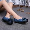 2025 Summer Genuine Leather Flats Women Soft Slip-On Flat Shoes Black Red Floral Mom Loafers Moccasin Lady Designer Shoes