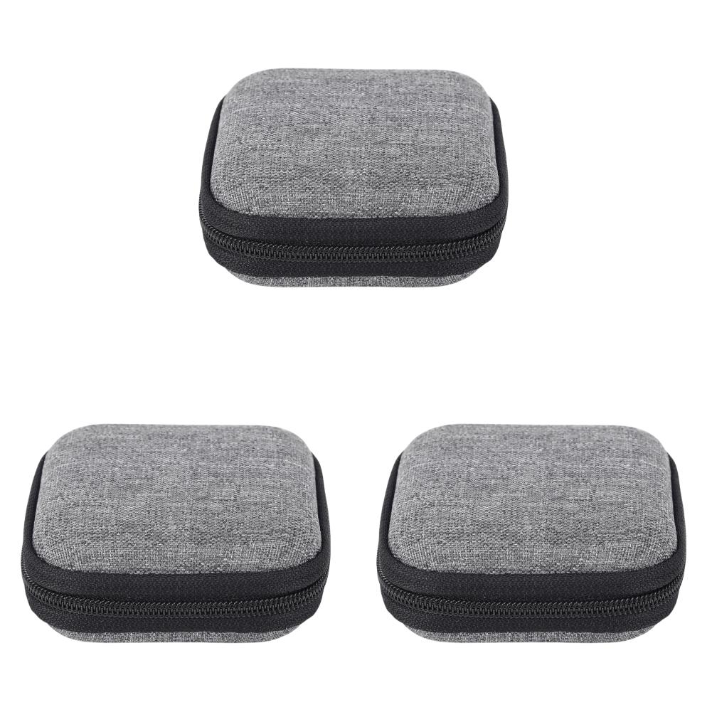 

#L Small Earphone Carrying Case Data Cable Bags Mini Tech Gadgets Case(Square)