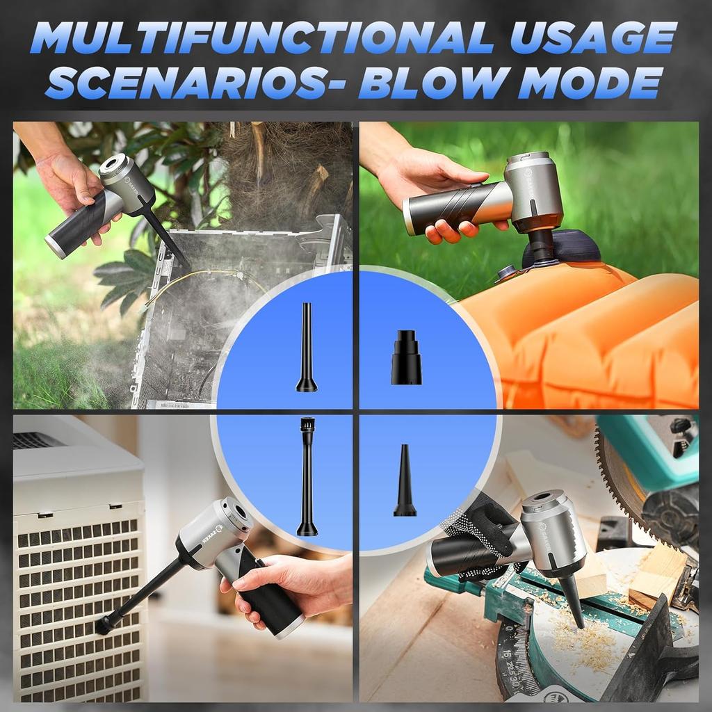 Portable Cordless Car Vacuum 17000PA Rechargeable Mini Vacuum with Brushless Motor for Home, Office, Pet - HL132 Black