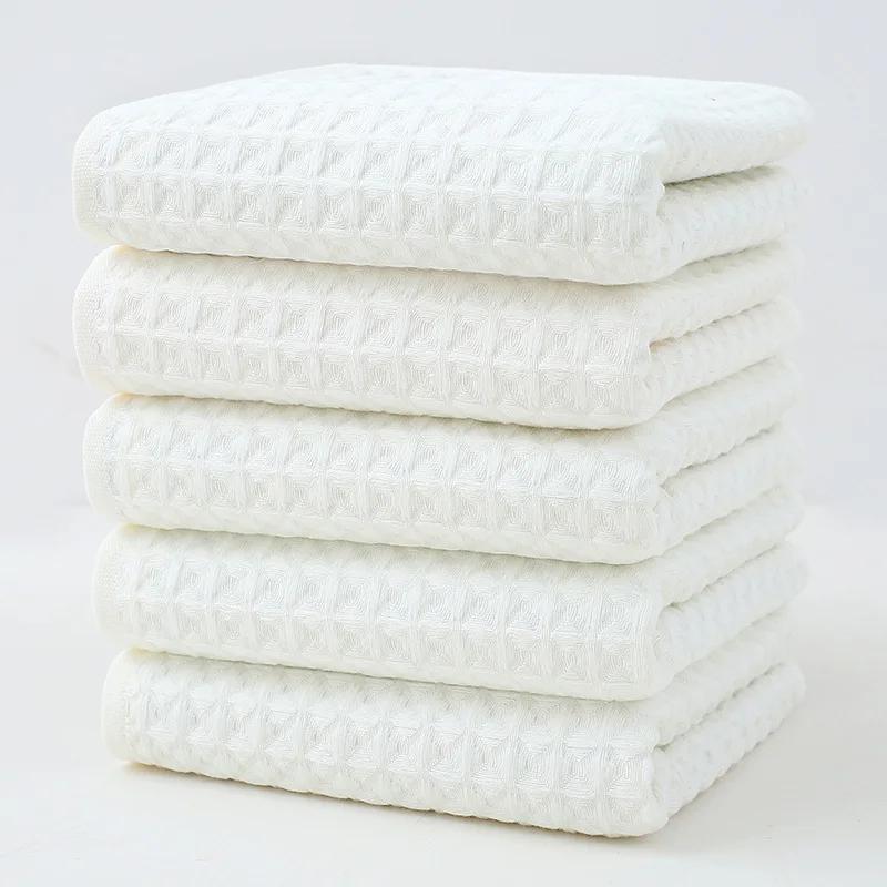 Pure Cotton Waffle Towel Gift Set - All-Cotton Soft Absorbent Towels Thickened Bath Towels for Daily Use & Perfect Gift Choice