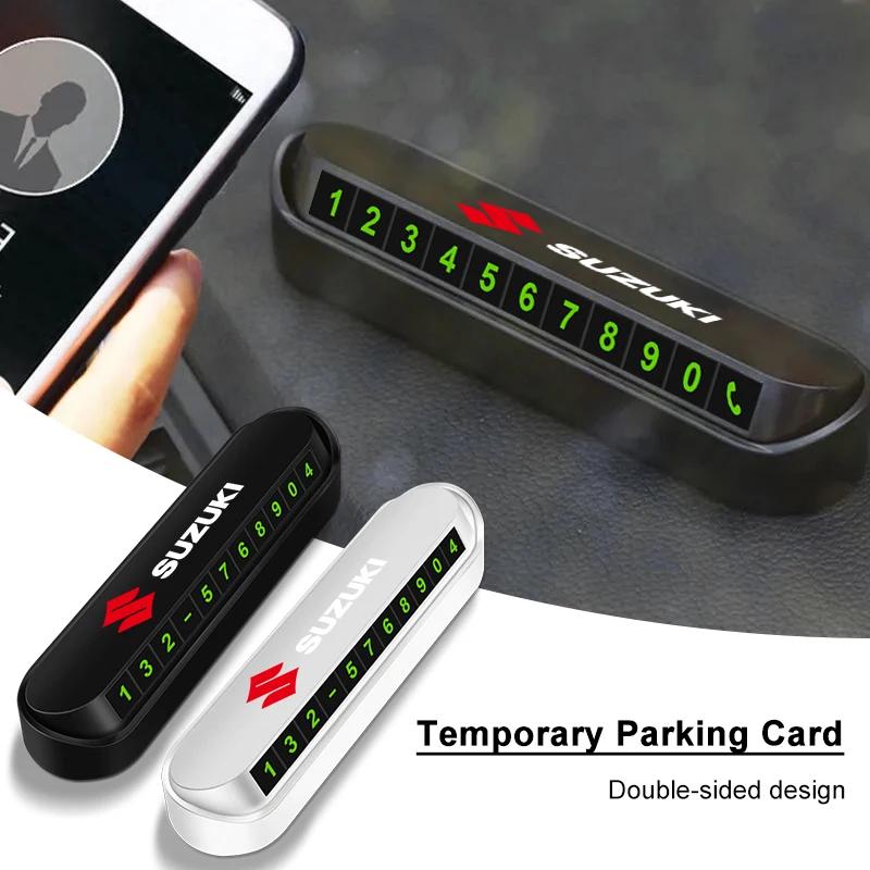 1Pc Car Temporary Parking Card Plate For Suzuki Swift Grand Vitara Jimny SX4 Alto AX100 Liana Gsxr 750 Cross Samurai Car Styling