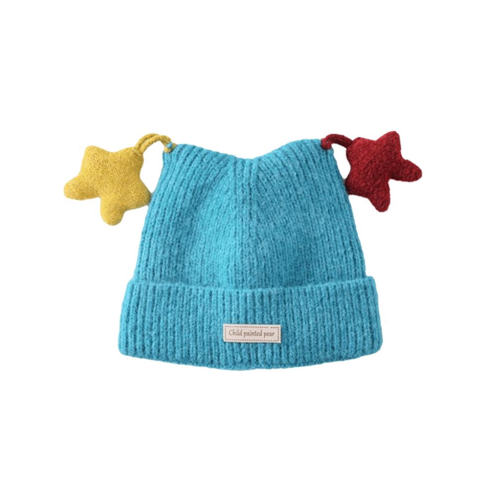 Thick Knit Children Hat Star Decor Knitted Cap Fashion Toddler Hat  Winter Outdoor