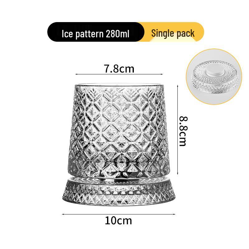Premium Rotating Crystal Glass Tumbler: Decompression Spin Cup for Wine, Whiskey, or Beer