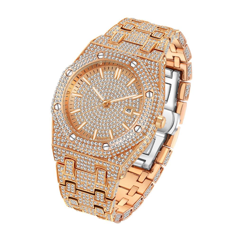 European and American Fashion Full Diamond Large Dial Quartz Men's Watch