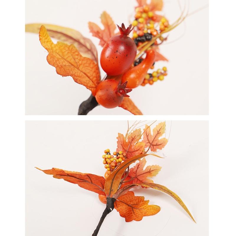 Thanksgiving Autumn Maple Leaf Decoration Accessories Halloween Pumpkin Pine Cone Decor Props Simulation Leaf Cuttings