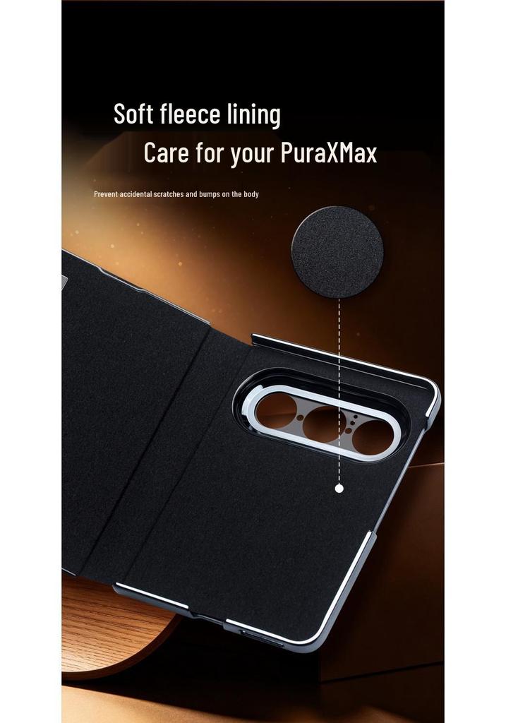 Qiali Leather Foldable Phone Case for Huawei Pura X Max - Ultra-thin, Full Coverage, Anti-drop Flip Cover