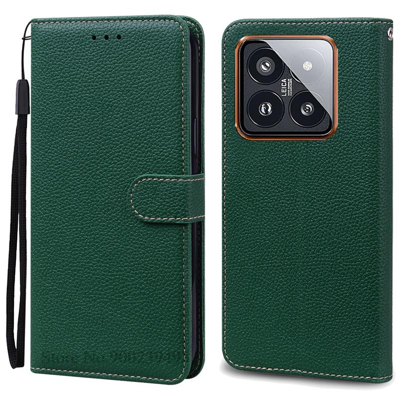 Mi 14 Mi14 Xiaomi14 Pro Case For Xiaomi 14 Case Leather Wallet Flip Case For Xiaomi 14 Pro Cover Coque For Xiaomi Mi 14 Fundas
