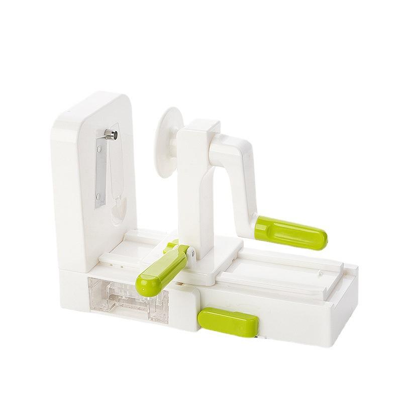 Multifunctional Manual Vegetable Cutter, Shredder, Kitchen Portable Foldable Hand-Cranked Shredder Green and White