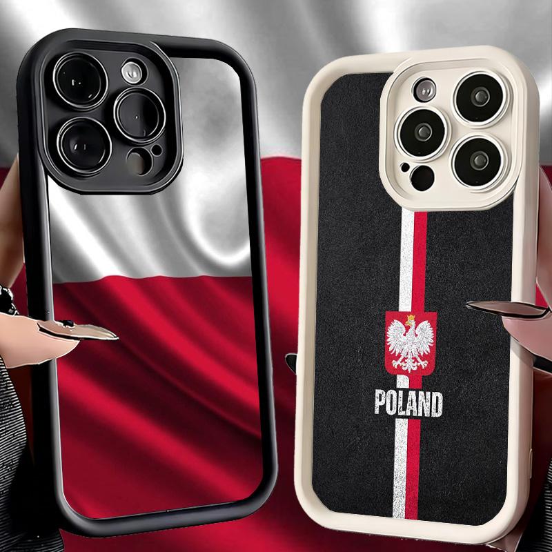 Phone Case for iPhone 17 Air 16E 15 16 Pro Max Poland Flag White Red Cover 14 Plus 13 12 Mini Soft Shell Silicone Fundas