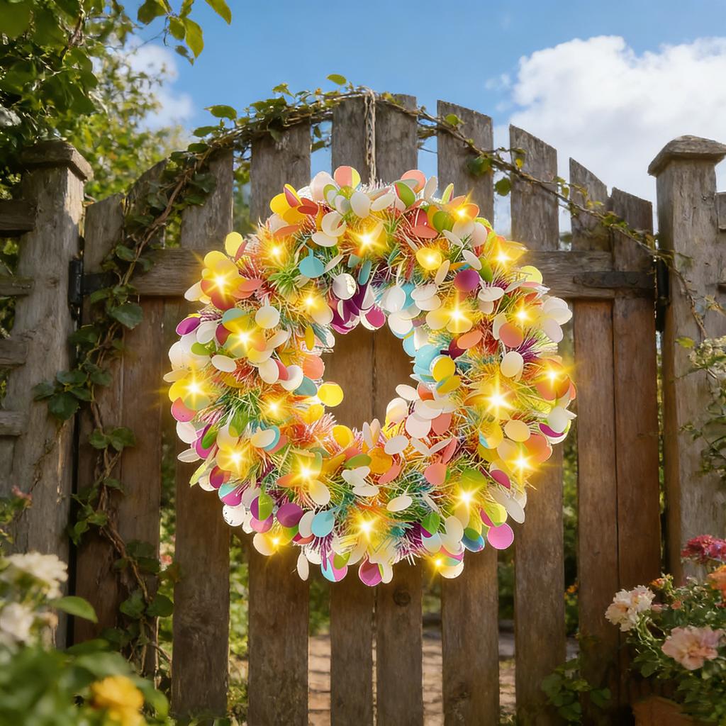 Spring And Summer Floral Wreath Door Hanging Simulation Artificial Floral Wreath Decoration Door Hanging