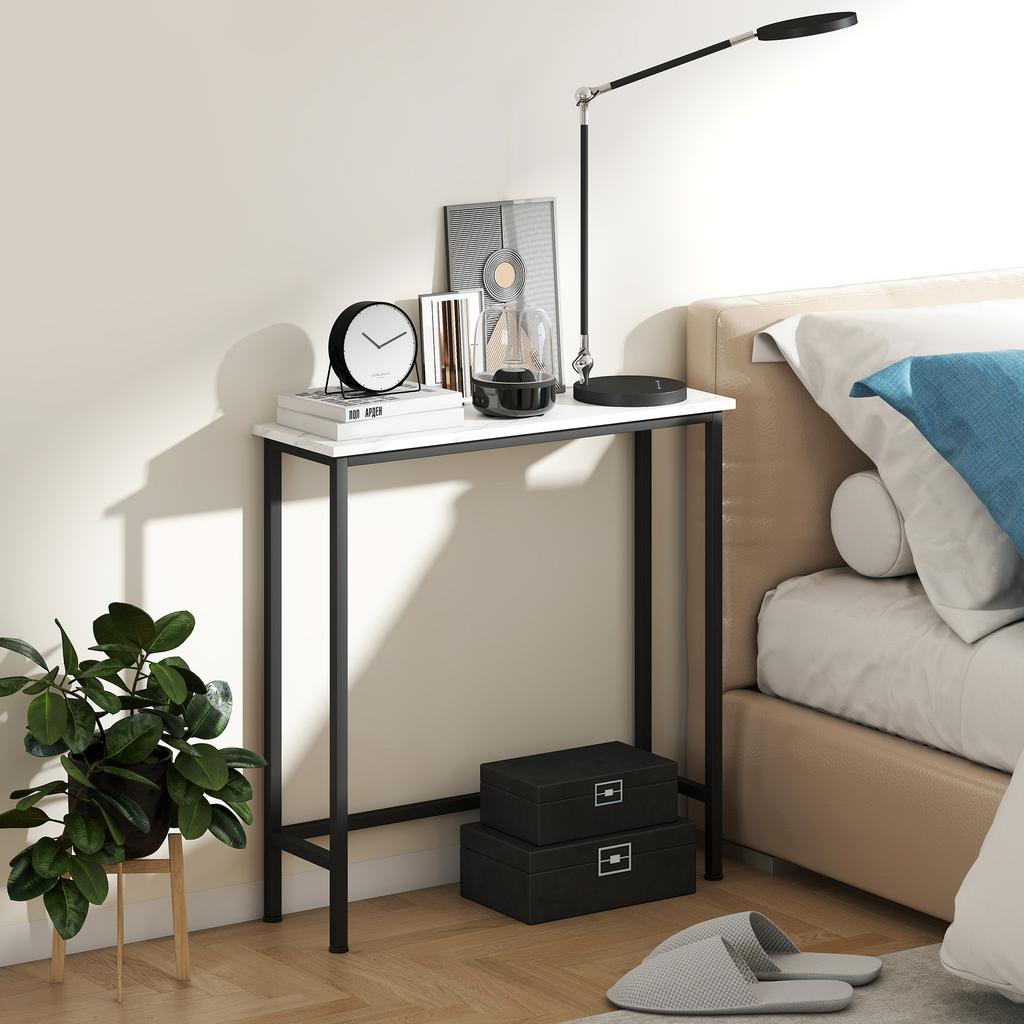 Console Table Hallway Table with Adjustable Foot Pads, Anti-Tip 75 X 24 X 76 Cm for Small Spaces Black