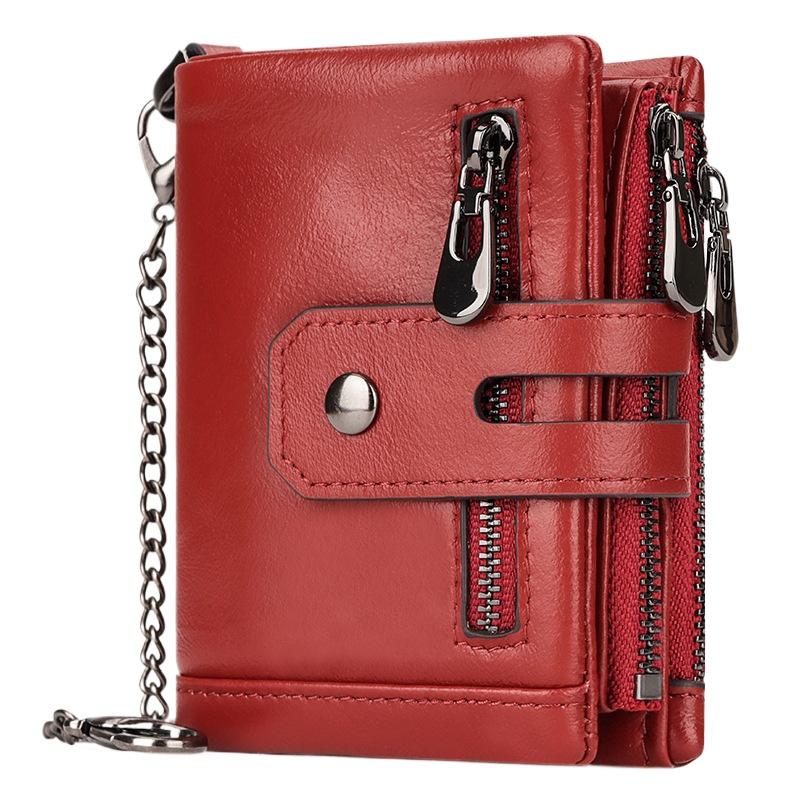 Short Leather Wallet, First Layer Cowhide Card Bag