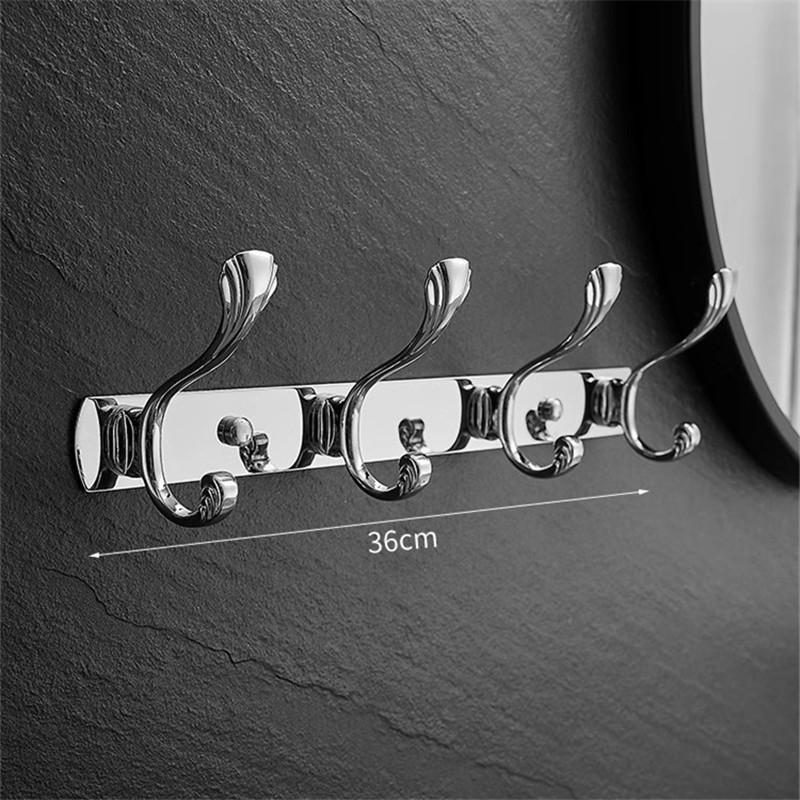Wall Mounted Chrome Towel Hanger Clothes Hat Hook Row Vintage Robe Hook Bathroom Robe Hook Bath Hardware Set Kitchen Hanger