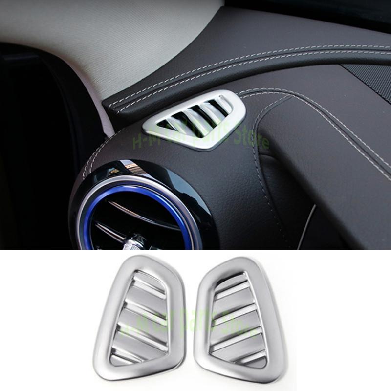 

2pc ABS Chrome Dashboard Air Conditioning Outlet Cover Trim for Mercedes Benz W213 E Class E200l E300l 2016 2017 Car білий