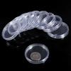 10Pcs Clear Transparent Plastic Round Coin Capsule Collecting Storage Box Case Holder