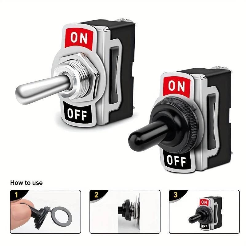 5Pcs Heavy Duty Car Boat Rocker Toggle 250V 2Pin SPST ON/OFF Rocker Switches With Waterproof Boot Spst Rocker