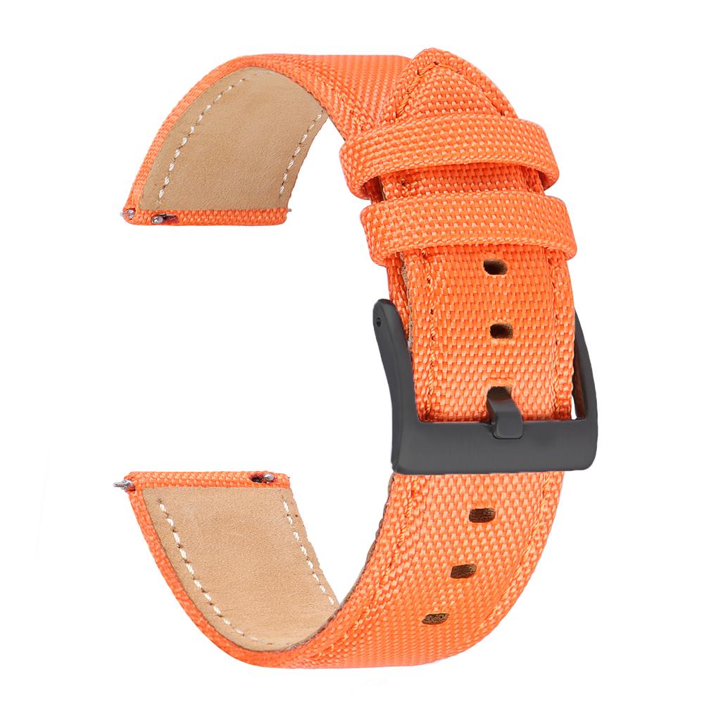 Genuine Leather Nylon Watch Band 20mm 22mm Quick Release Watch Strap for Military Rugged Thickened Ribbed Canvas Watchband Belt