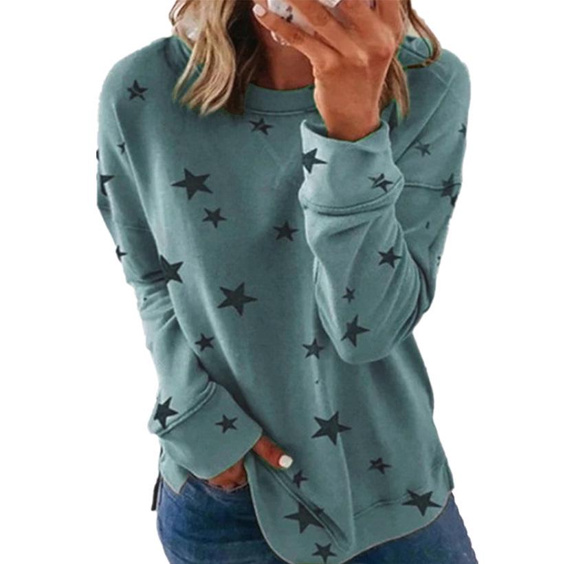2025 Women's Loose Plus Size Long Sleeve Printed Hoodie - Autumn/Winter Fashion