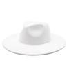 Wool Top Hat Casual Jazz Hat Tide Flat-Brimmed British Hat Ladies Big-Edged Retro Felt Hat
