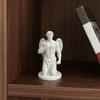 3D Printed Winged Angel Statue Kneeling Greek Myth Sculpture with Muscle Matte White